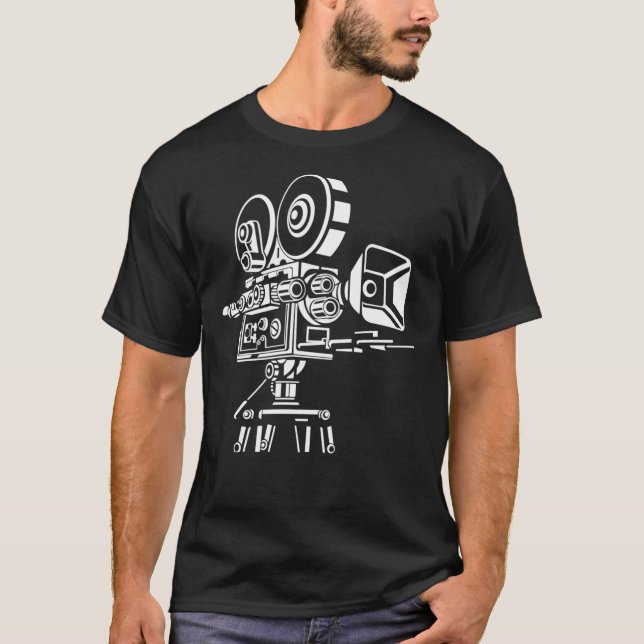 T-shirt classique pour caméra de cinéma rétro (Devant)