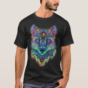 T-shirt classique psychédélique Wolf