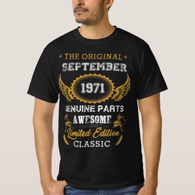 T-shirt Classique septembre 1971 Cadeaux d'anniversaire de (Devant)