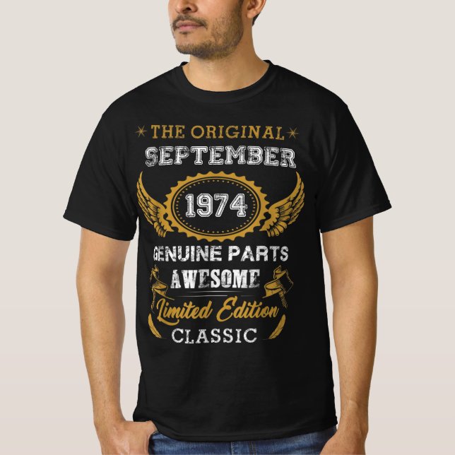 T-shirt Classique septembre 1974 Cadeaux d'anniversaire de (Devant)