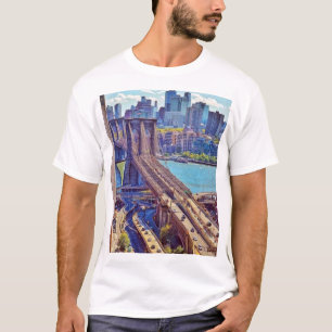 T-shirt Classique Skyline du Pont de Brooklyn de New York 