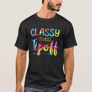 T-shirt Classy Jusqu'Tipoff Basketball Girl Messy Bun Jeu
