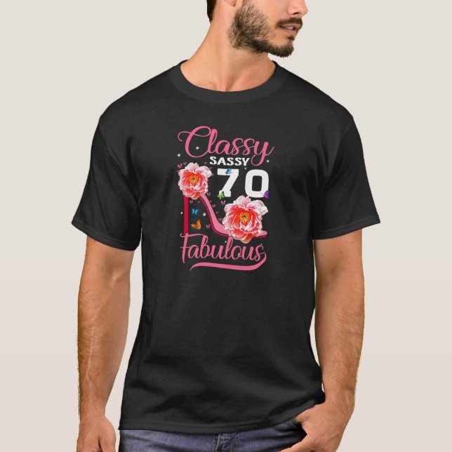 T-shirt Classy Sassy 70 Fabuleux 70E Anniversaire Partie (Devant)