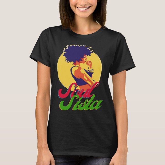 T-shirt Classy Womens African Head Wrap Black Pride  Soul  (Devant)