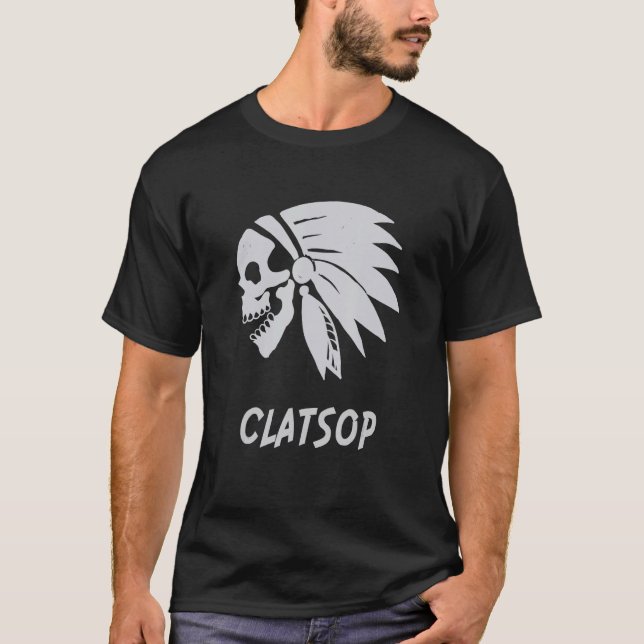 T-shirt Clatsop Native American Indian Born Freedom Evil S (Devant)
