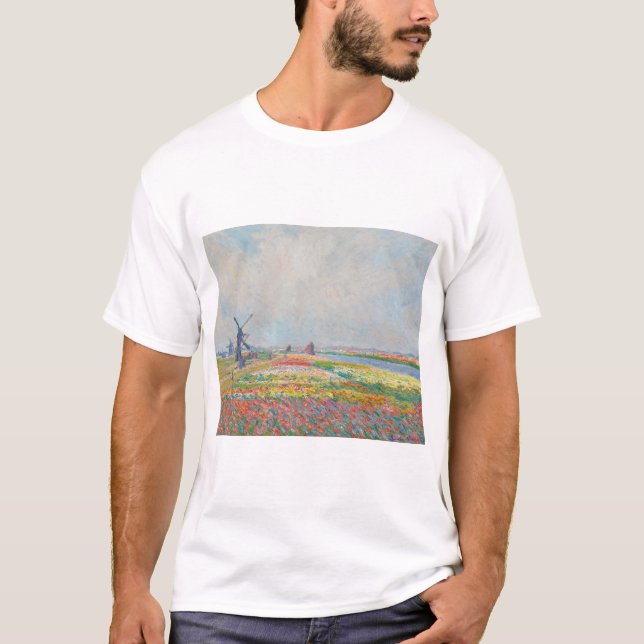 T-shirt Claude Monet - Champs de tulipe près de La Haye (Devant)