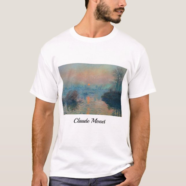 T-shirt Claude Monet - Coucher de soleil sur la Seine à La (Devant)