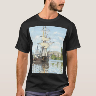 T-shirt Claude Monet. Navires à cheval sur la Seine à Roue