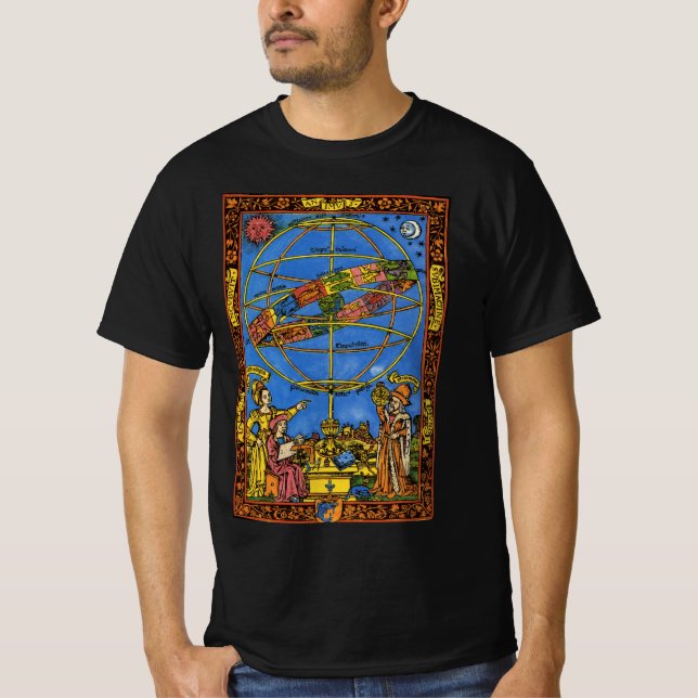 T-shirt Claude Ptolémée Astronome, Céleste Vintage  (Devant)