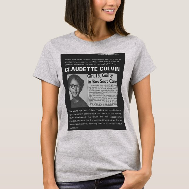 T-shirt Claudette Colvin - Chiffres de l'histoire américai (Devant)
