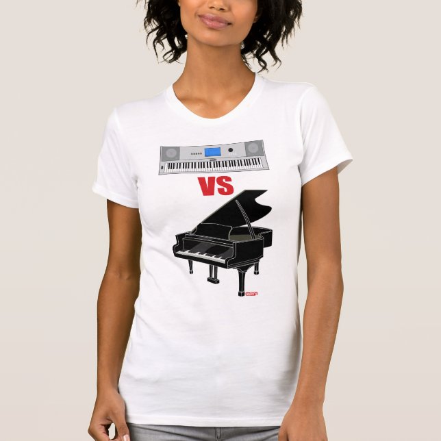 T-shirt Clavier CONTRE le piano (femmes) (Devant)