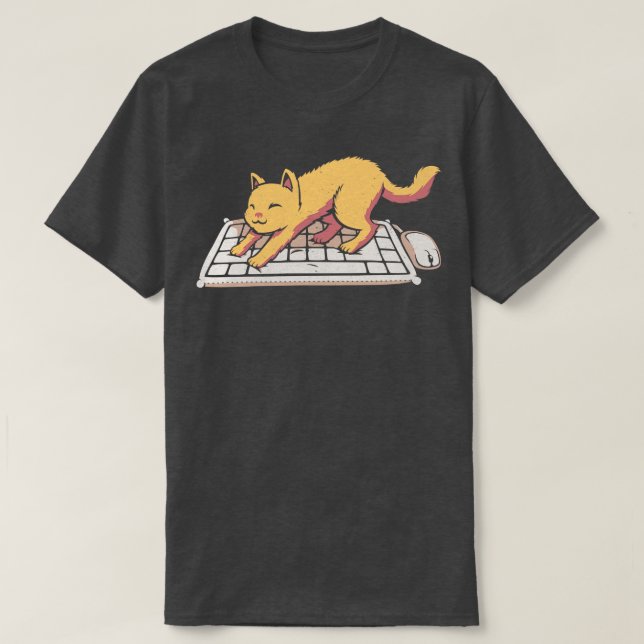 T-shirt Clavier de chat Pas d'espace personnel (Design devant)