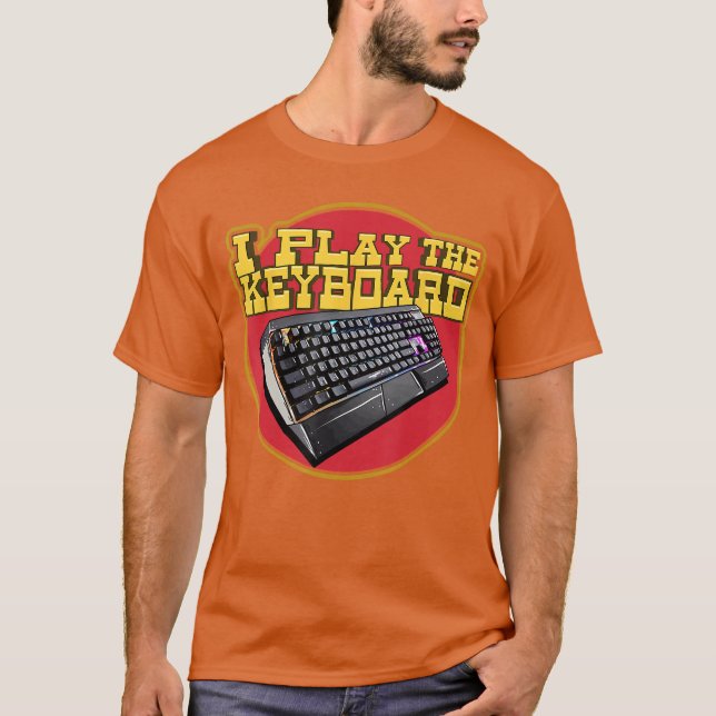 T-shirt Clavier de jeu informatique Citation drôle de joue (Devant)