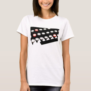 T-shirt Clavier de machine à écrire ancienne de style rétr