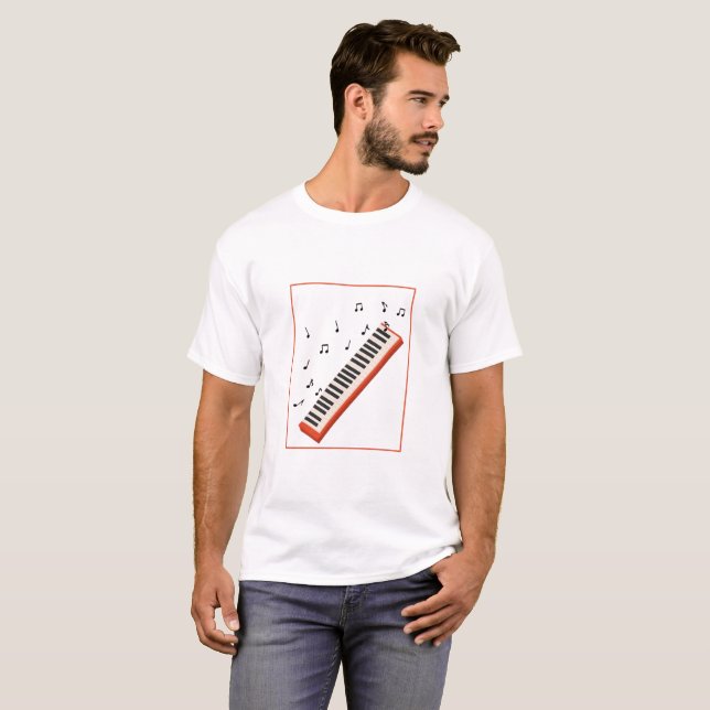 T-Shirt Clavier de Piano Rétro neuf  (Devant entier)