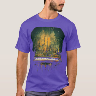 T-shirt Clavier de synthétiseur analogique musique modulai
