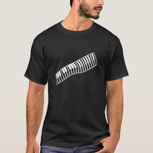 T-shirt Clavier musical de dessin de bande dessinée (Devant)