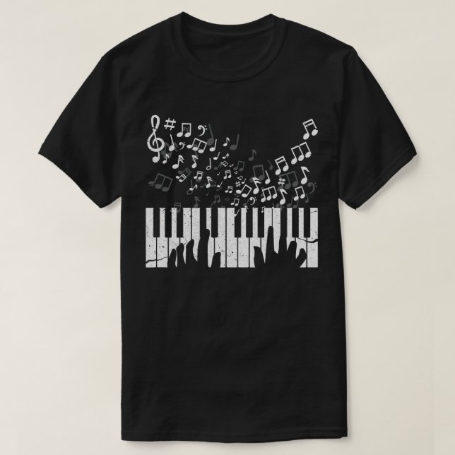 T-shirt Clavier Pianiste Musicien Piano Keys Cadeau (Design devant)