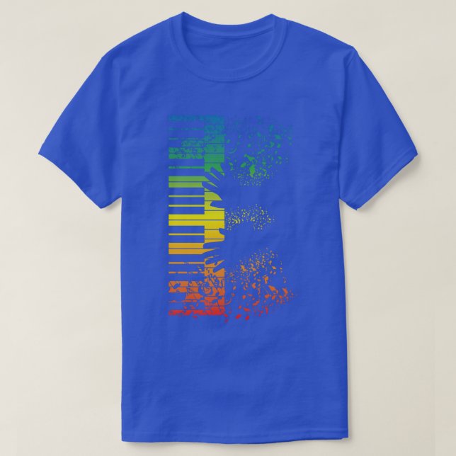 T-shirt Clavier Piano Cadeau Musique Musicien Instrument (Design devant)