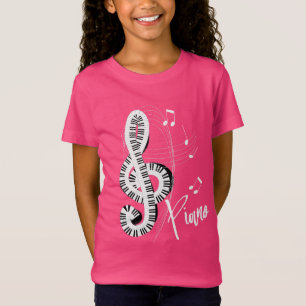 T-Shirt Clavier Treble Clef Fun Music Notes Piano Graphism