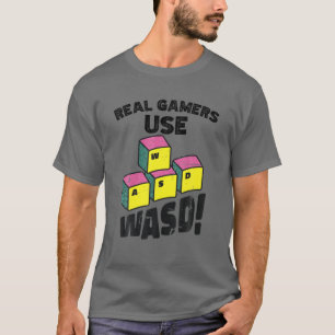 T-shirt Clavier WASD drôle PC de bureau Gamer vidéo Jeux R
