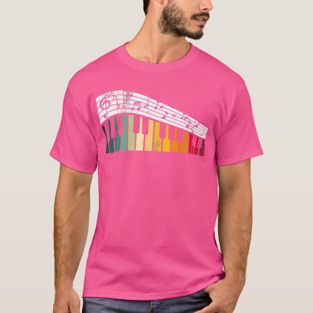 T-shirt Claviers de piano notes de musique (Devant)