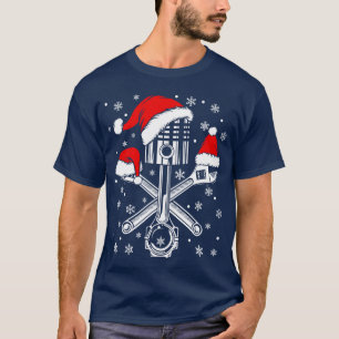 T-shirt Clé à piston Père Noël Mécanicien auto Cadeau moch