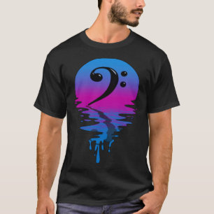 T-shirt Clé de basse de Sunset Retro vintage