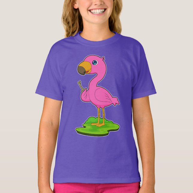 T-shirt Clé de Flamant rose (Devant)