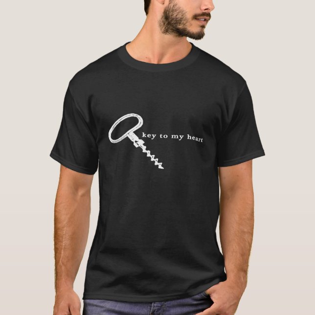 T-shirt Clé de mon coeur Vin conception clé (Devant)