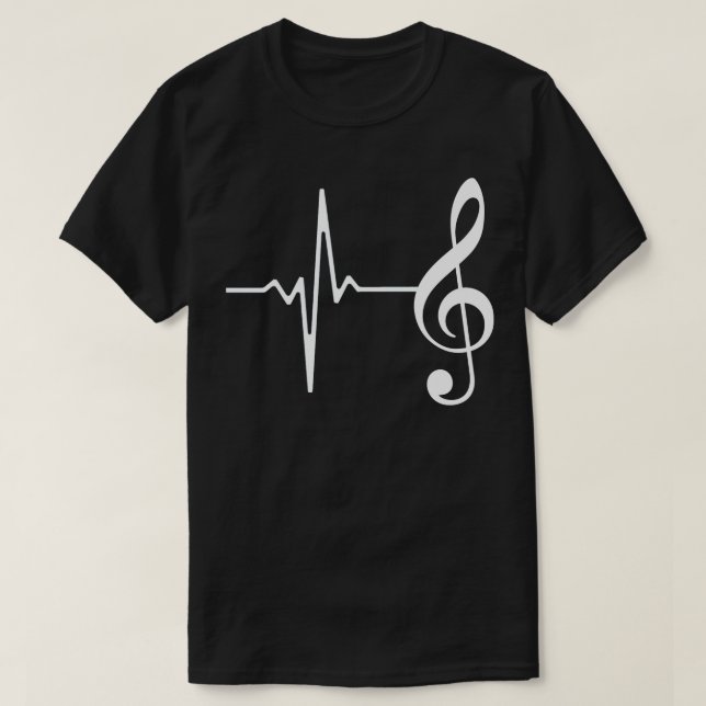 T-shirt Clé de musique Heartbeat (Design devant)