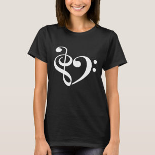 T-shirt Clé de Sol Clé de Fa Cœur Musical Musicien Singe