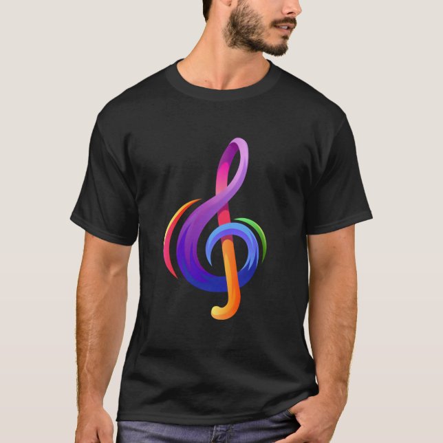 T-shirt Clé de sol musicale Notes de musique Clé de sol (Devant)