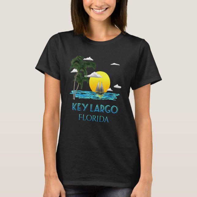 T-shirt Clé de voile Largo Floride Keys Beach Sunset (Devant)