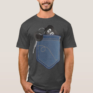 T-shirt Clé de voiture avec télécommande dans votre poche
