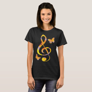T-shirt Clé et papillons triplés d'aquarelle moderne