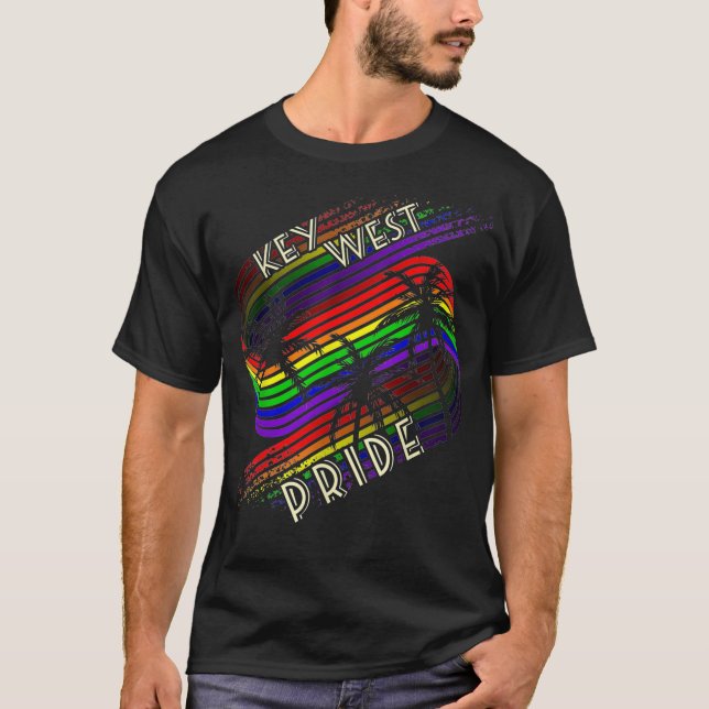 T-shirt Clé Gay pride de la Pride Ouest LGBTQ Palmiers arc (Devant)
