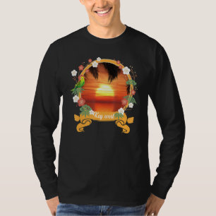T-shirt Clé graphique colorée Voyage de vacances d'été Oue
