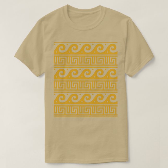 T-shirt Clé grecque avec Waves Gold (Design devant)