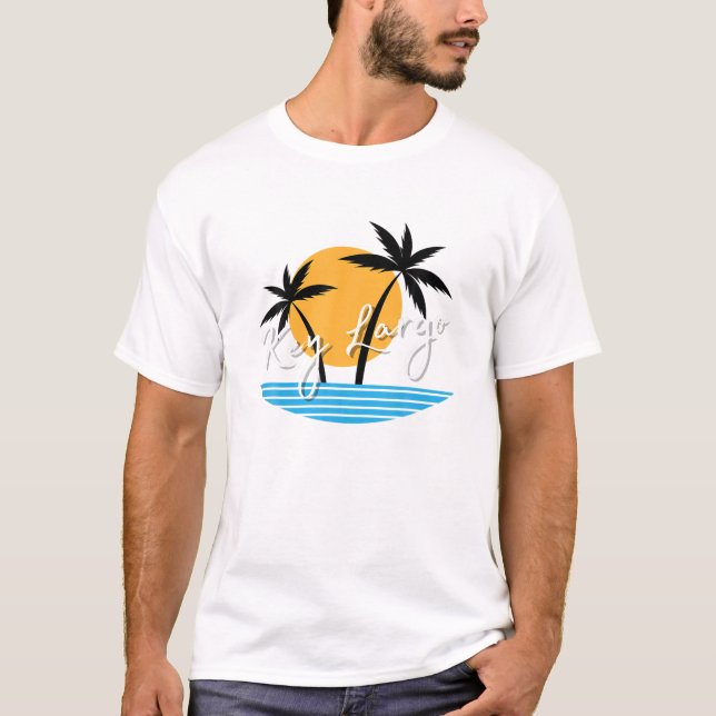 T-shirt Clé Largo Beach Palm Tree Vacances Voyage Correspo (Devant)
