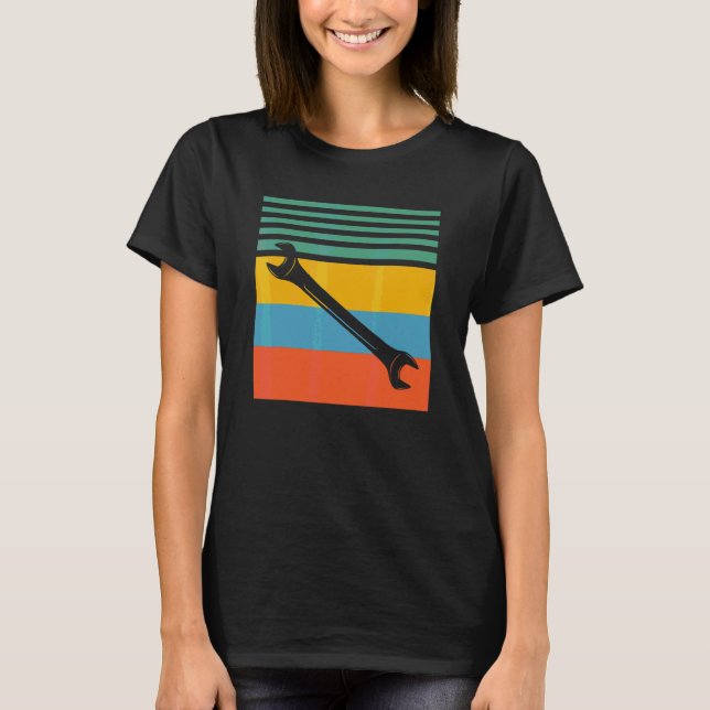 T-shirt Clé Mécanicien Design Rétro (Devant)
