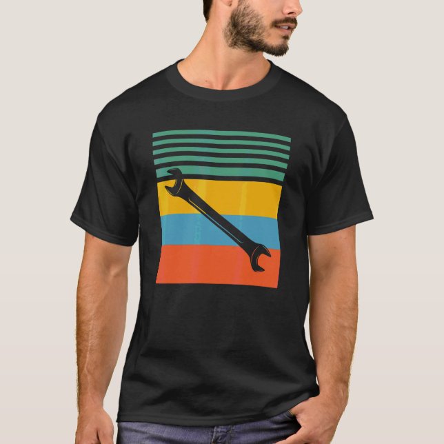 T-shirt Clé Mécanicien Design Rétro (Devant)