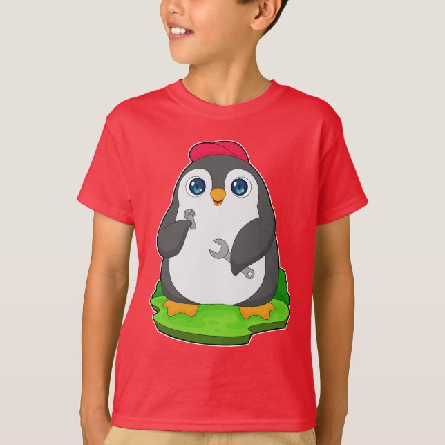 T-shirt Clé mécanique de pingouin (Devant)