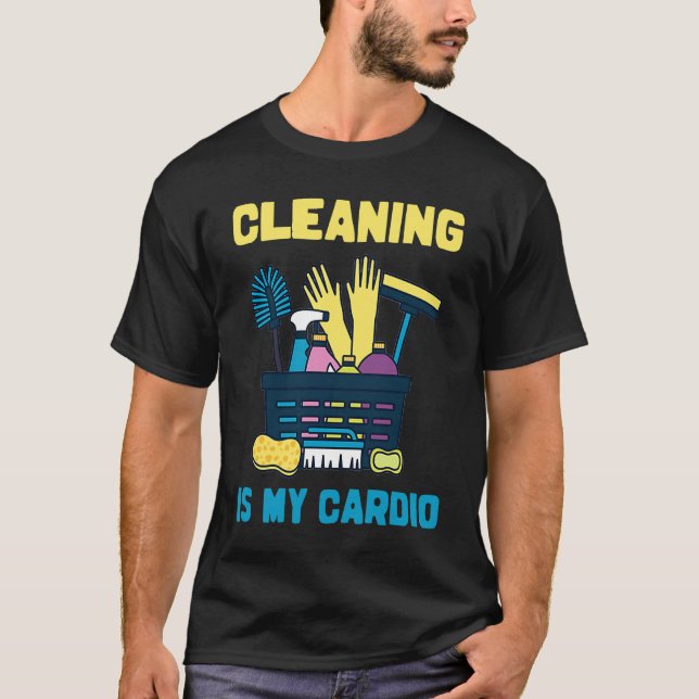 T-shirt Cleaning Lady Cardio, Housekeepers Maid Graphic (Devant)