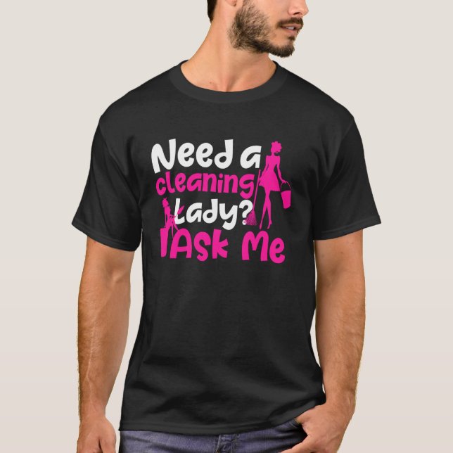 T-shirt Cleaning Lady Housekeeping Apparel For Women (Devant)
