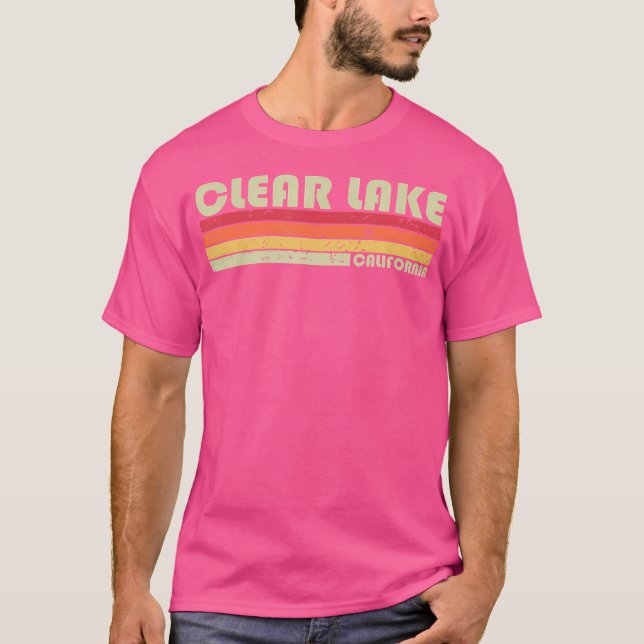 T-shirt Clear Lake Californie Funny Pêche Camping été (Devant)