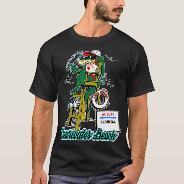 T-shirt Clearwater Beach Floride Alligator Garde de vie (Devant)