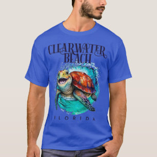T-shirt Clearwater Beach Floride Aquarelle Joyeuse tortue 