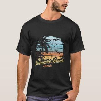 T-shirt Clearwater Beach Floride - Palm Tree Sunset The Or