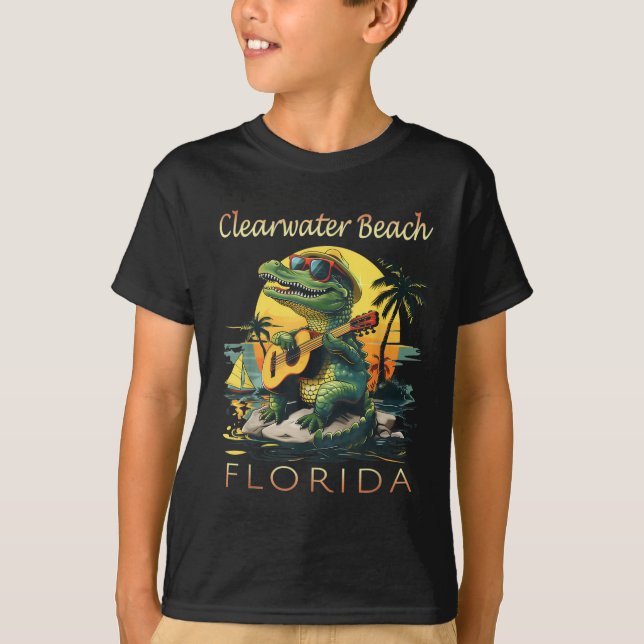 T-shirt Clearwater Beach Floride Vacances Cute Alligator S (Devant)